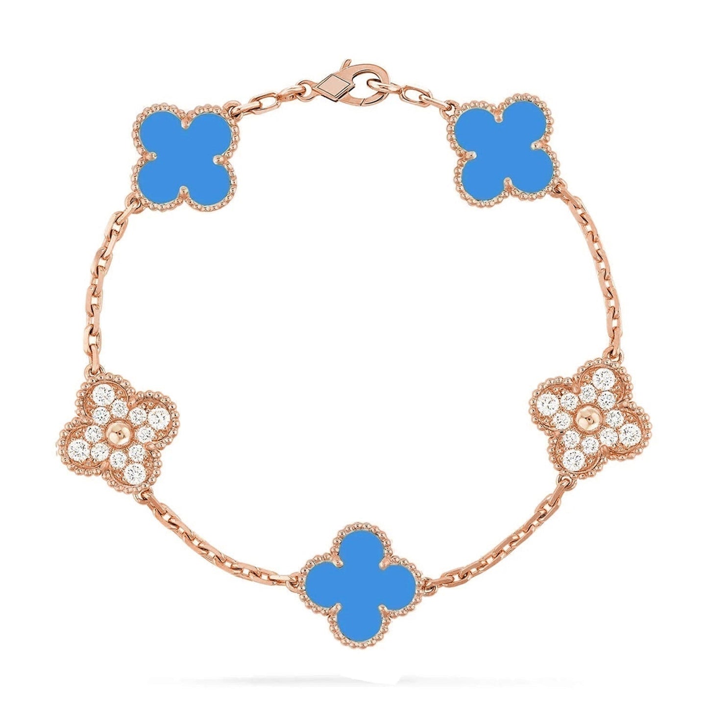 [Lora] CLOVER 5 MOTIF BLUE AGATE BRACELET COLLECTION
