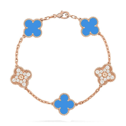 [Lora] CLOVER 5 MOTIF BLUE AGATE BRACELET COLLECTION