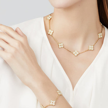 [Lora]CLOVER 10 MOTIFS DIAMOND NECKLACE
