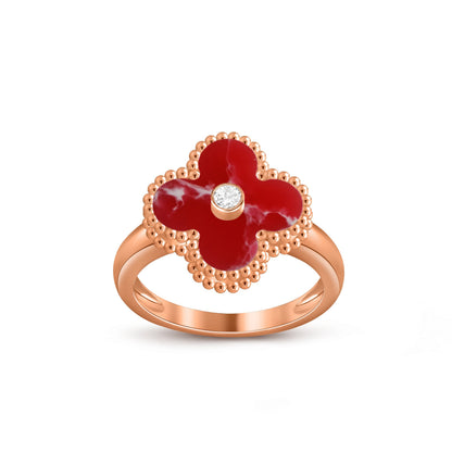[Lora]CLOVER DIAMOND RING ROSE GOLD COLLECTION