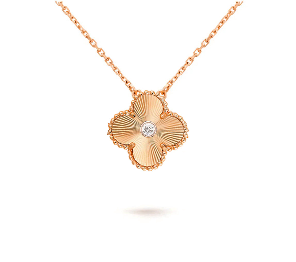 [Lora]CLOVER 15MM DIAMOND SINGLE FLOWER NECKLACE COLLECTION