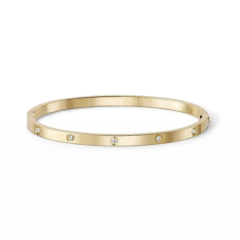 [Lora] JUSTE Diamond & LOVE Diamond Bracelet Stack Set
