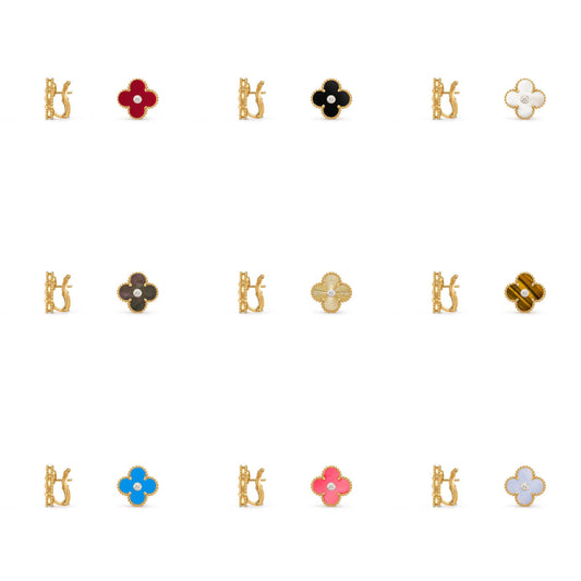 [Lora]CLOVER 15MM MOP DIAMOND EARRINGS COLLECTION