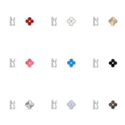 [Lora]CLOVER SILVER 15MM MOP DIAMOND EARRINGS COLLECTION
