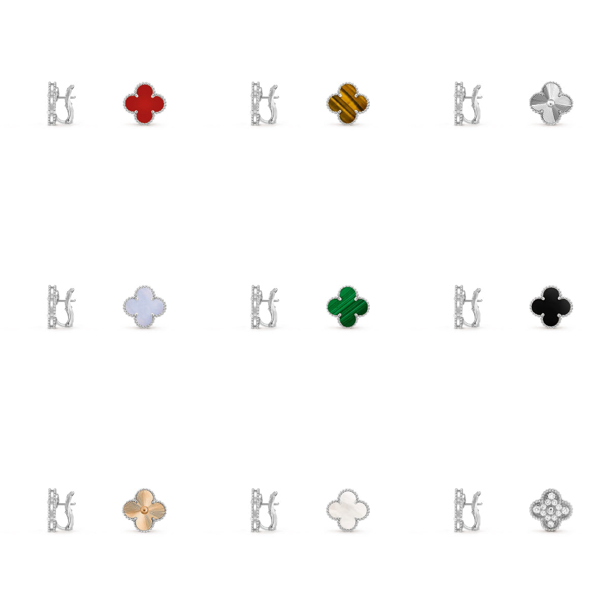 [Lora]CLOVER SILVER 15MM MOP EARRINGS COLLECTION
