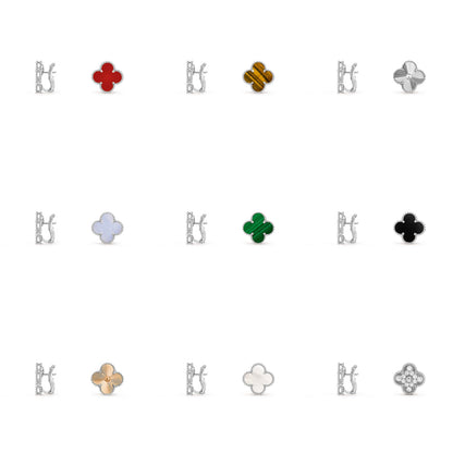 [Lora]CLOVER SILVER 15MM MOP EARRINGS COLLECTION