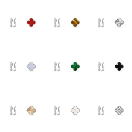 [Lora]CLOVER SILVER 15MM MOP EARRINGS COLLECTION