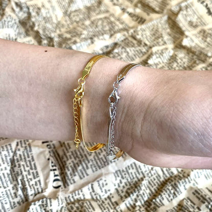 [LORA]Flat Snake Bone Chain Blade Necklace