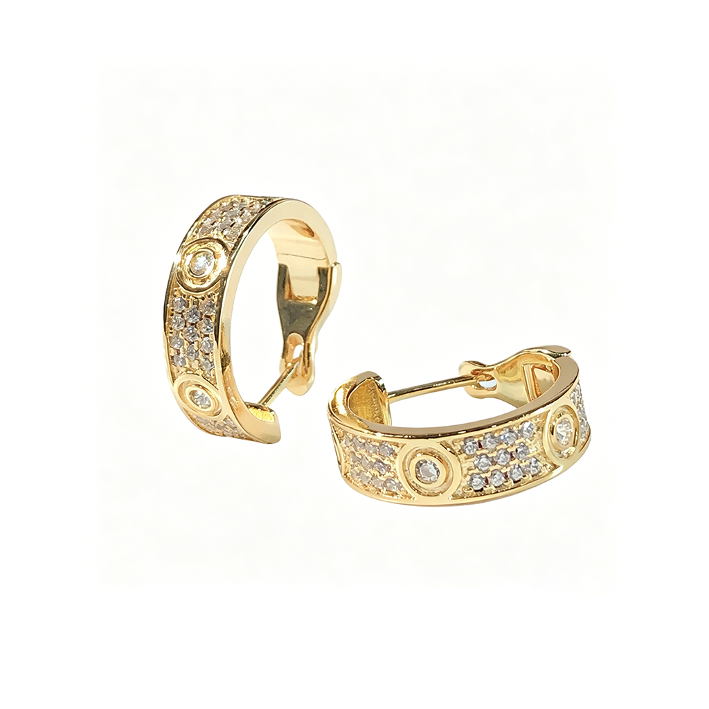 [LORA] LOVE 5.5MM DIAMOND PAVED EARRINGS