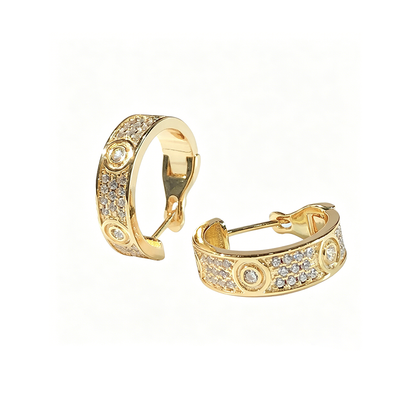 [LORA] LOVE 5.5MM DIAMOND PAVED EARRINGS