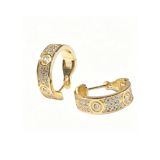 [Lora] LOVE 5.5MM DIAMOND PAVED EARRINGS