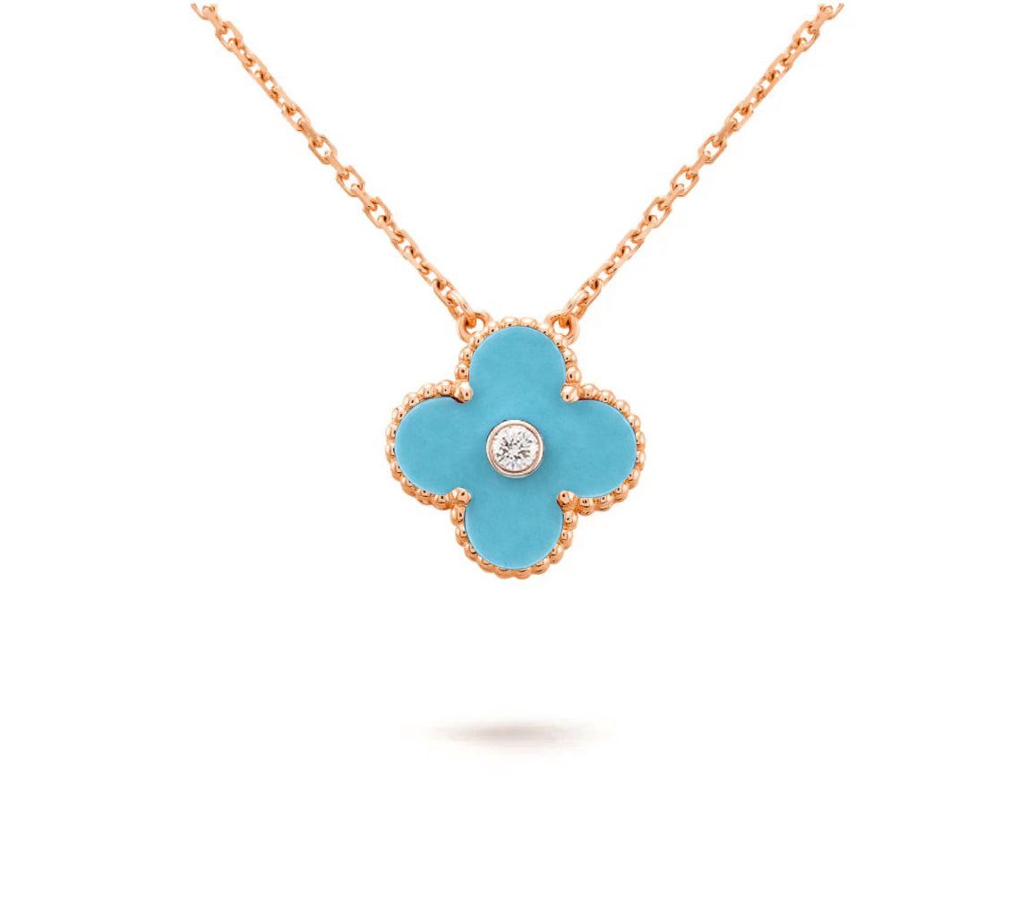 [Lora]CLOVER 15MM DIAMOND SINGLE FLOWER NECKLACE COLLECTION