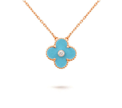 [Lora]CLOVER 15MM DIAMOND SINGLE FLOWER NECKLACE COLLECTION
