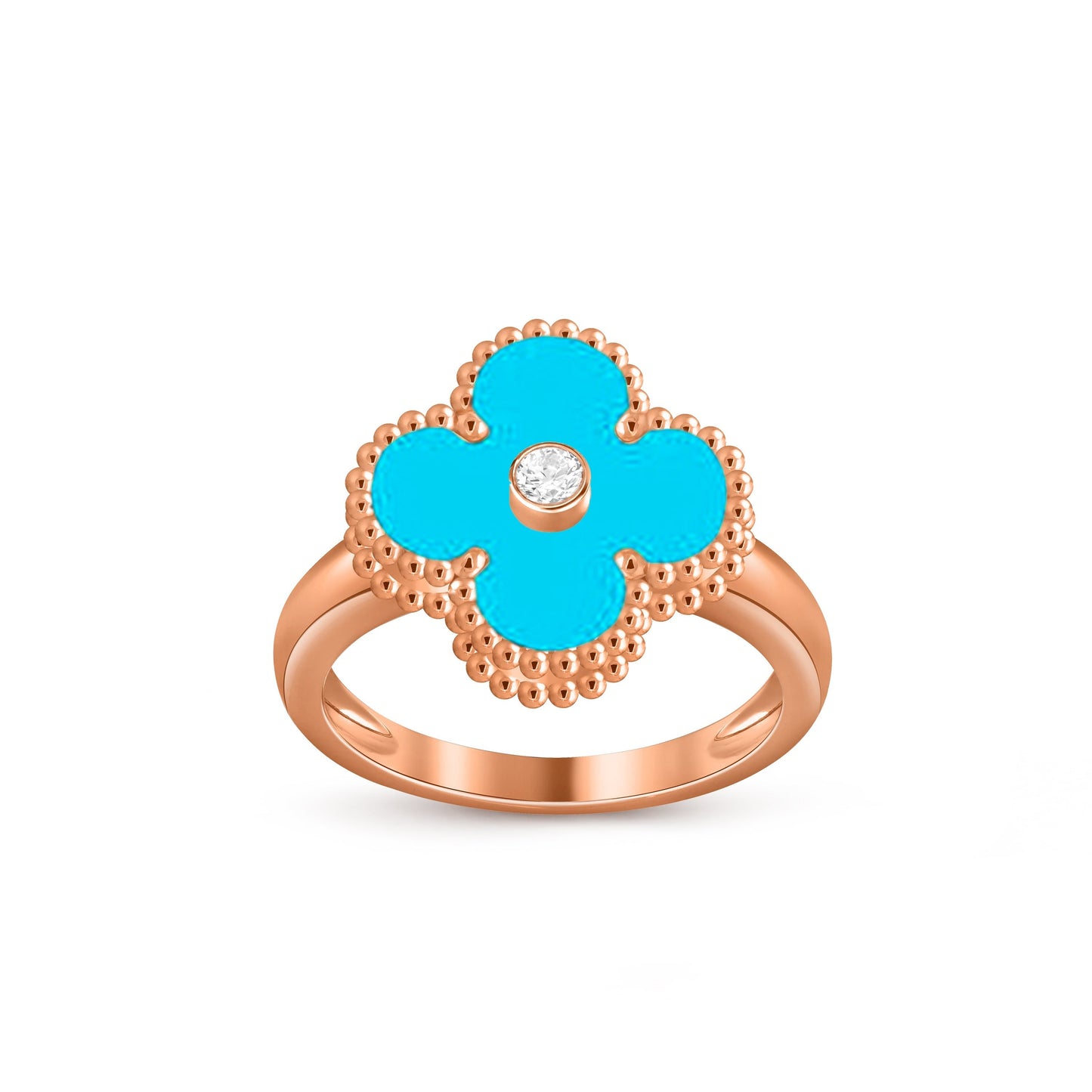 [Lora]CLOVER DIAMOND RING ROSE GOLD COLLECTION
