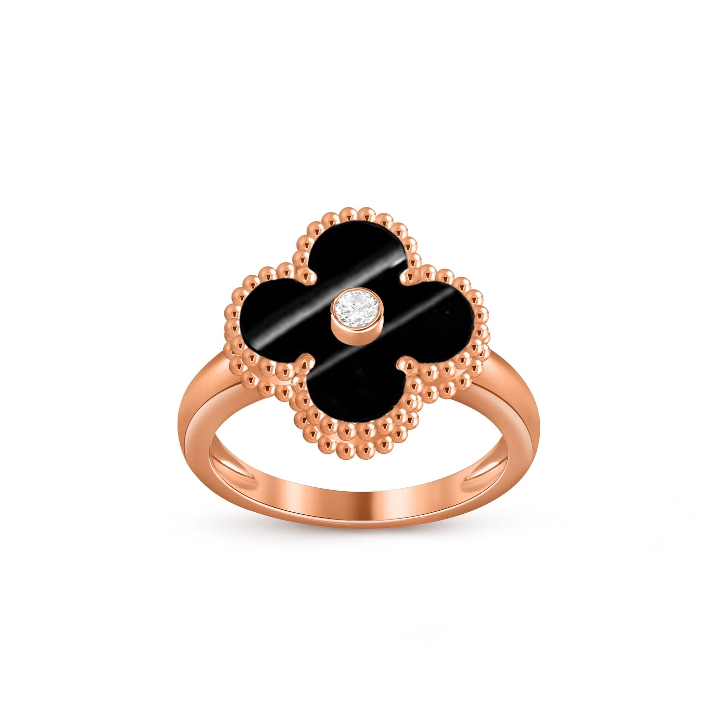 [Lora]CLOVER DIAMOND RING ROSE GOLD COLLECTION