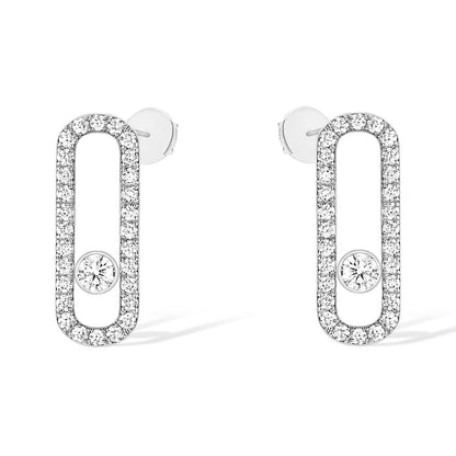 [LORA] MOVE UNO STUD DIAMOND PAVED EARRINGS