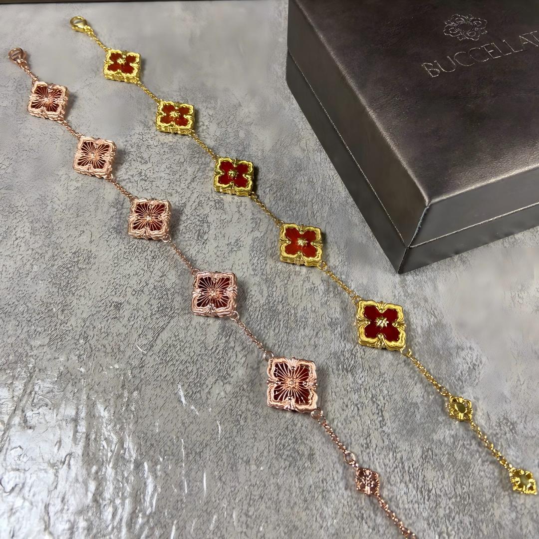 [Lora JEWELRY] OPERA 5 MOTIFS TULLE ENAMEL BRACELET