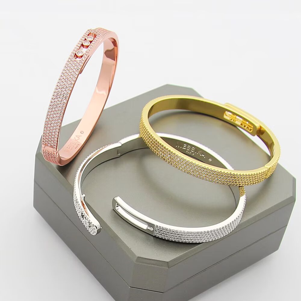 [LORA] Move Noa Full Pavé Diamond Bangle Bracelet