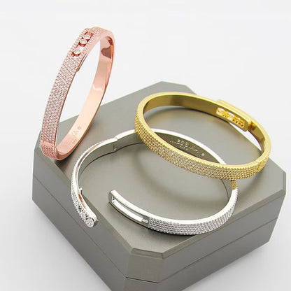 [LORA] Move Noa Full Pavé Diamond Bangle Bracelet