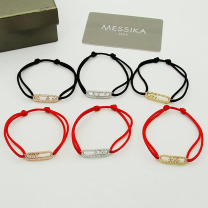 [LORA] Messika Care(s) pink cord pavé bracelet
