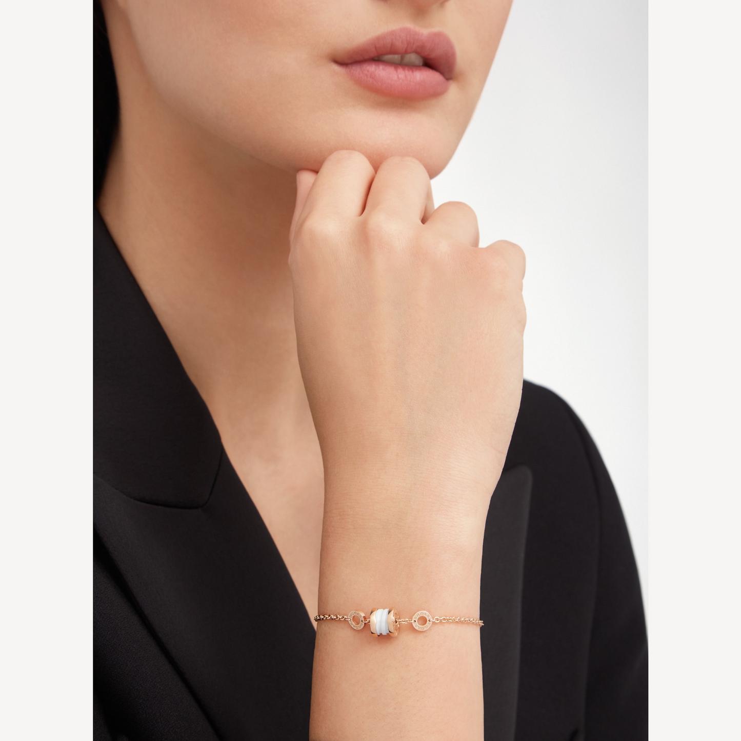 [LORA]ZERO 1 SOFT PINK GOLD AND WHITE CERAMIC BRACELET