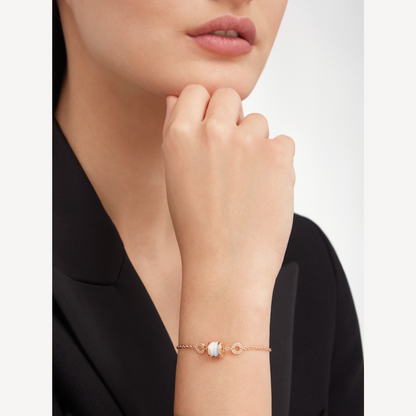 [LORA]ZERO 1 SOFT PINK GOLD AND WHITE CERAMIC BRACELET