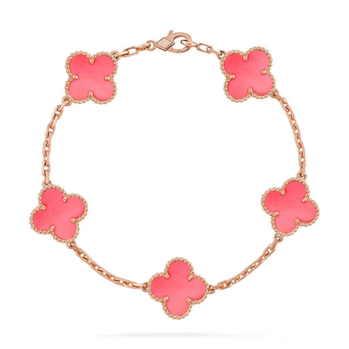 [Lora] CLOVER 5 MOTIFS  PINK MOP BRACELET COLLECTION