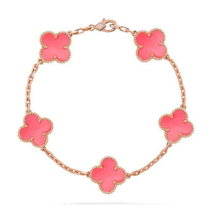 [Lora] CLOVER 5 MOTIFS  PINK MOP BRACELET COLLECTION