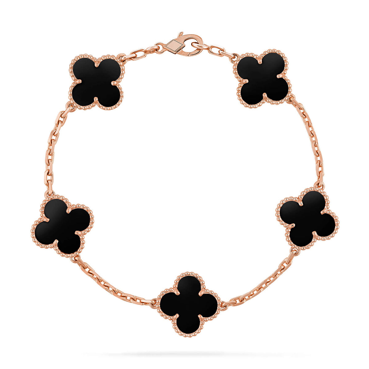 [Lora] CLOVER 5 MOTIF ONYXS BRACELET COLLECTION