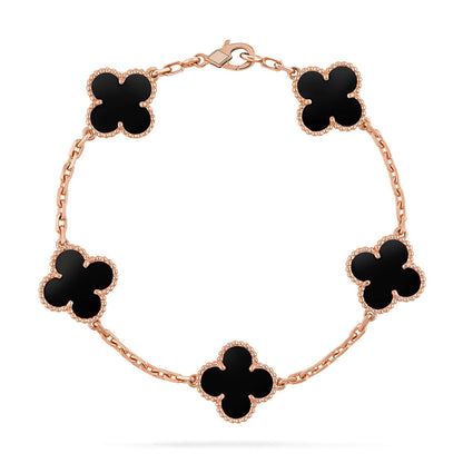 [Lora] CLOVER 5 MOTIF ONYXS BRACELET COLLECTION