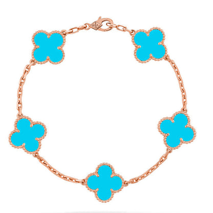 [Lora] CLOVER 5 MOTIF TURQUOISE BRACELET COLLECTION