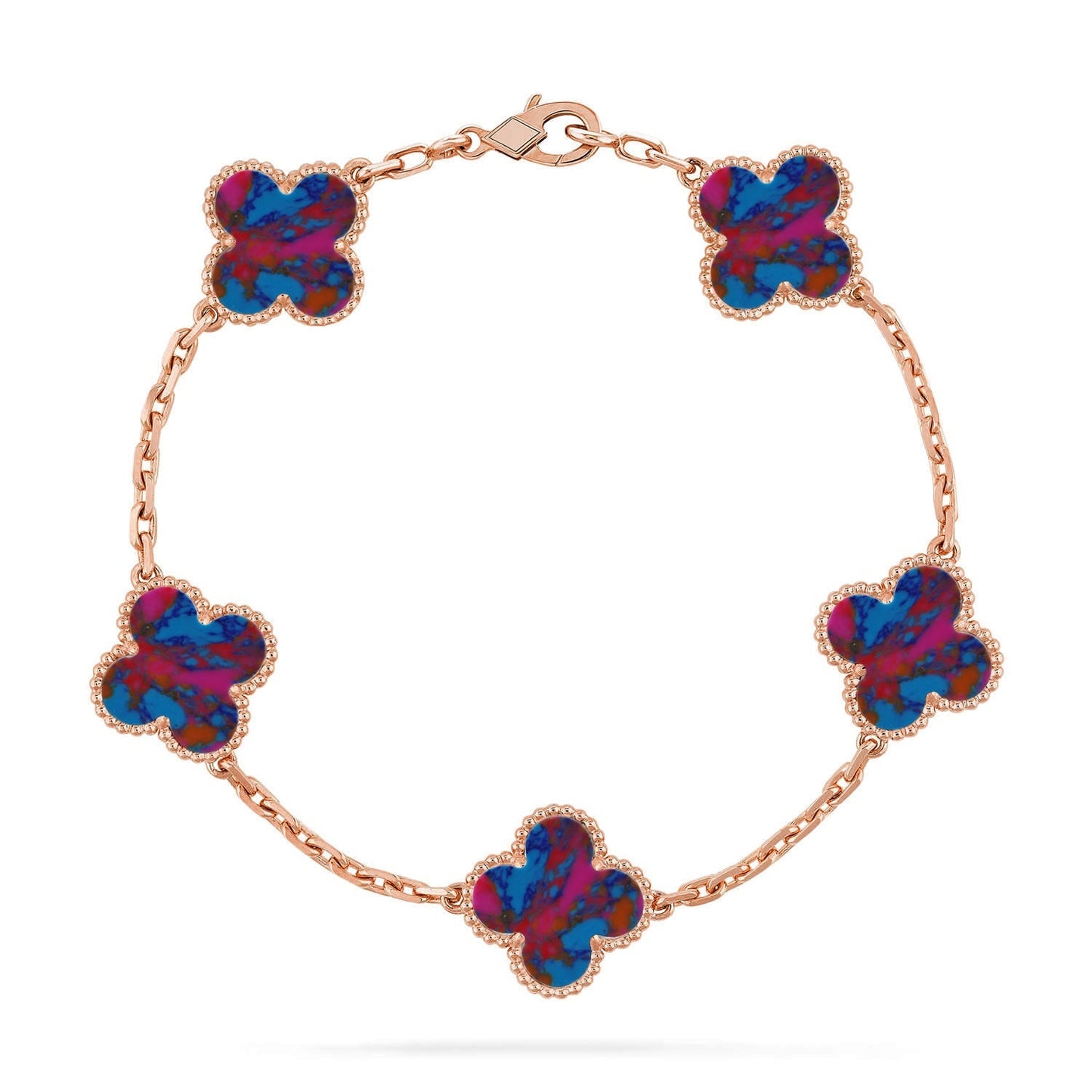 [Lora]CLOVER 5 MOTIF COLOR GEMSTONES BRACELET COLLECTION