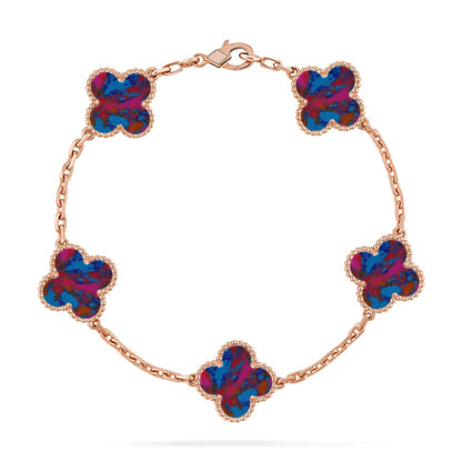 [Lora]CLOVER 5 MOTIF COLOR GEMSTONES BRACELET COLLECTION