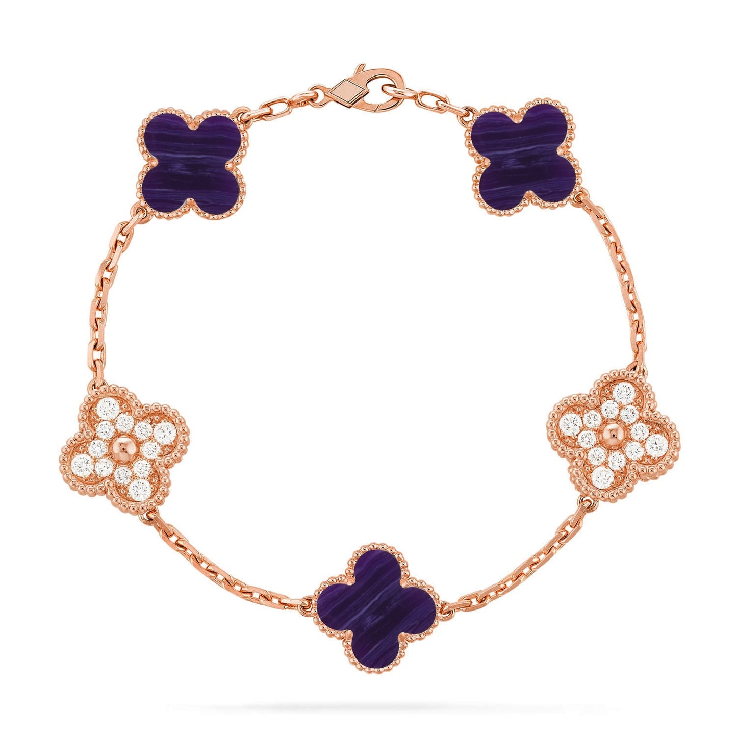 [LORA]CLOVER 5 MOTIF PURPLE STRIPES BRACELET COLLECTION