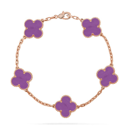 [Lora] CLOVER 5 MOTIF VIOLET BRACELET COLLECTION