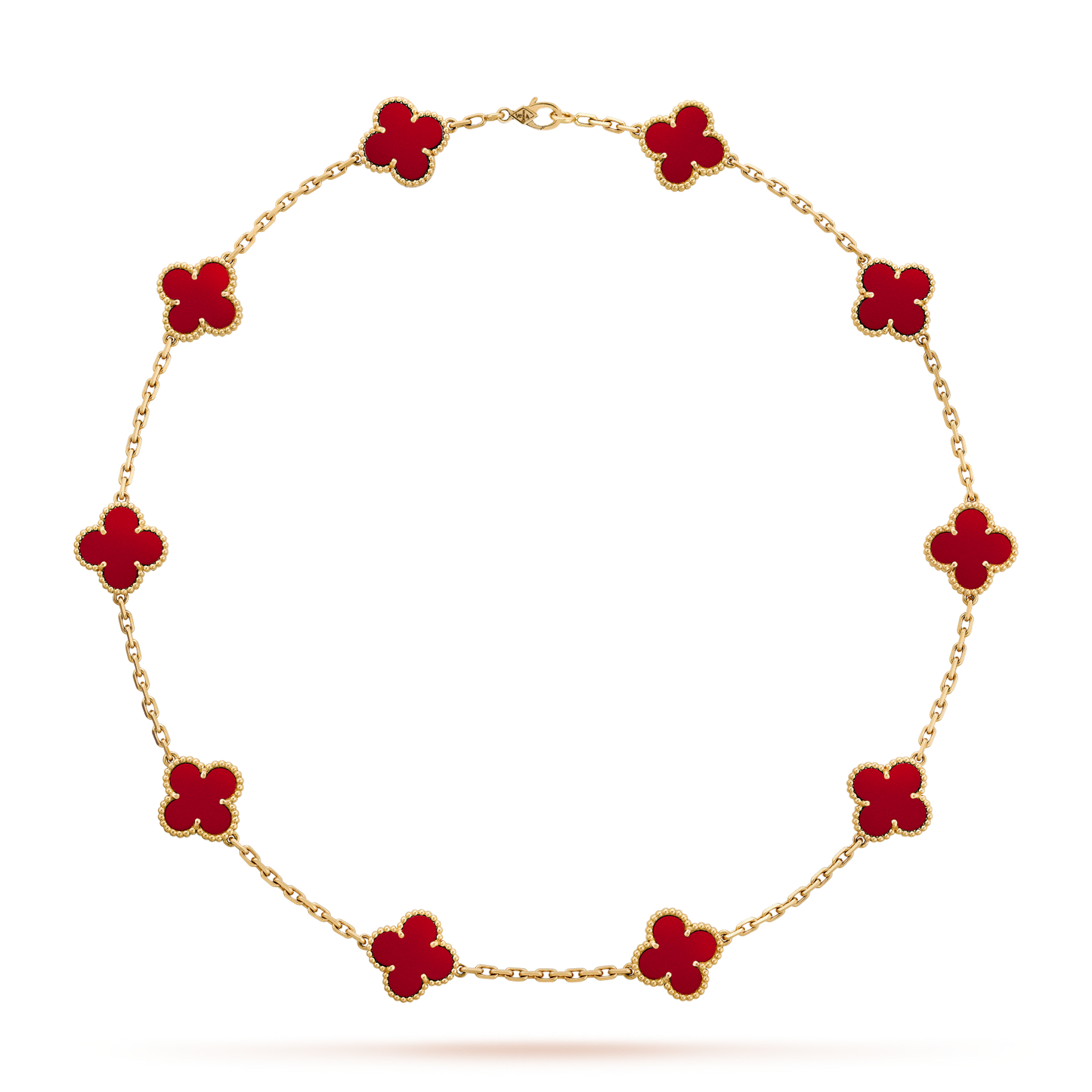[Lora]CLOVER 10 MOTIFS CARNELIAN NECKLACE