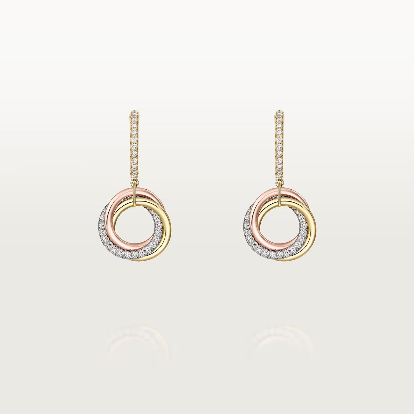 [LORA] TRINITY HALF DIAMOND  EARRINGS