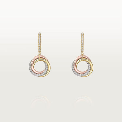 [LORA] TRINITY HALF DIAMOND  EARRINGS