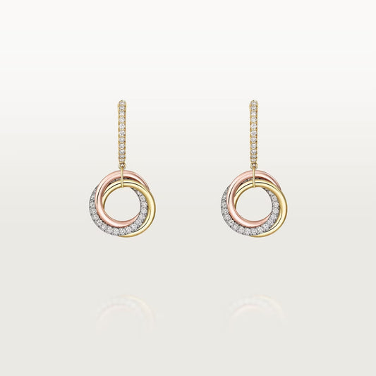 [Lora] TRINITY HALF DIAMOND  EARRINGS