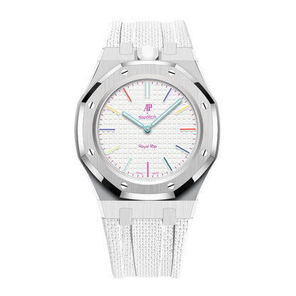 Steel Case & Fluoroelastomer Strap Full‑wrap Embedded Watch Band