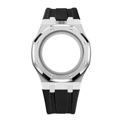 Steel Case & Fluoroelastomer Strap Full‑wrap Embedded Watch Band