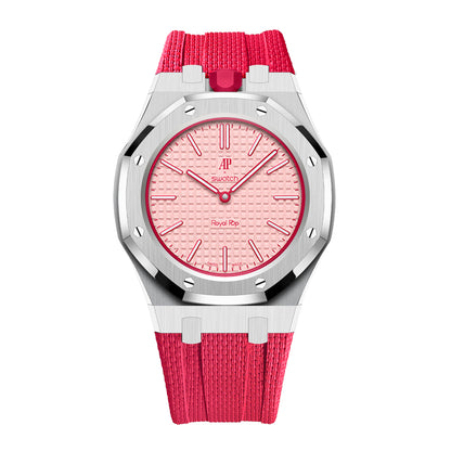 Steel Case & Fluoroelastomer Strap Full‑wrap Embedded Watch Band