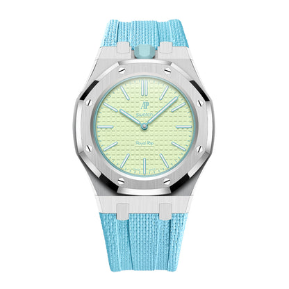 Steel Case & Fluoroelastomer Strap Full‑wrap Embedded Watch Band