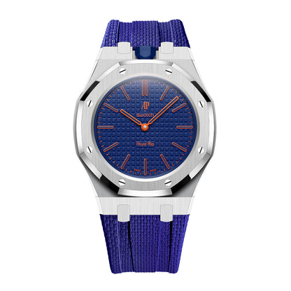 Steel Case & Fluoroelastomer Strap Full‑wrap Embedded Watch Band