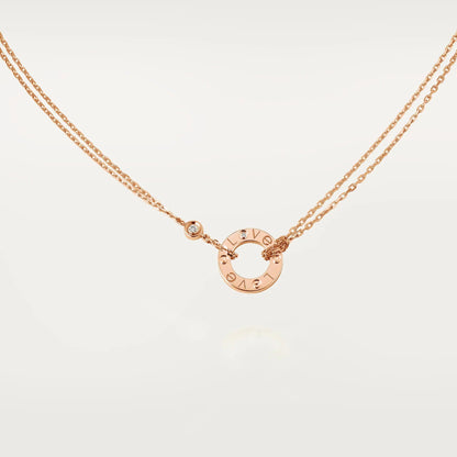 [LORA] LOVE NECKLACE 16MM 2 DIAMONDS
