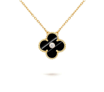 [Lora]CLOVER 15MM DIAMOND SINGLE FLOWER NECKLACE COLLECTION