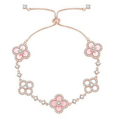 [Lora]CLOVER 5 MOTIF PINK BLUE RED WHITE BRACELET