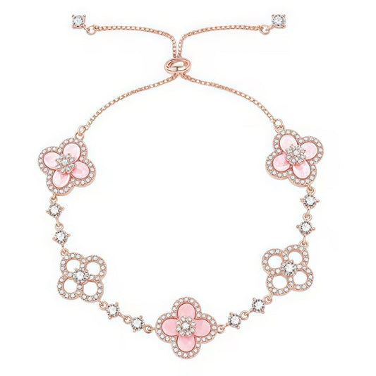 [Lora]CLOVER 5 MOTIF PINK BLUE RED WHITE BRACELET