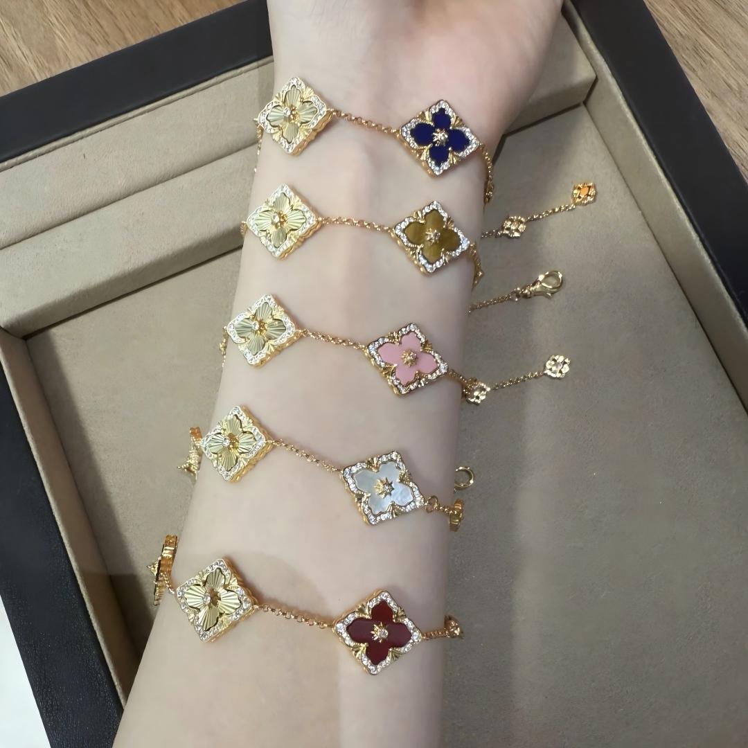 [Lora JEWELRY] OPERA 5 MOTIFS TULLE ENAMEL BRACELET