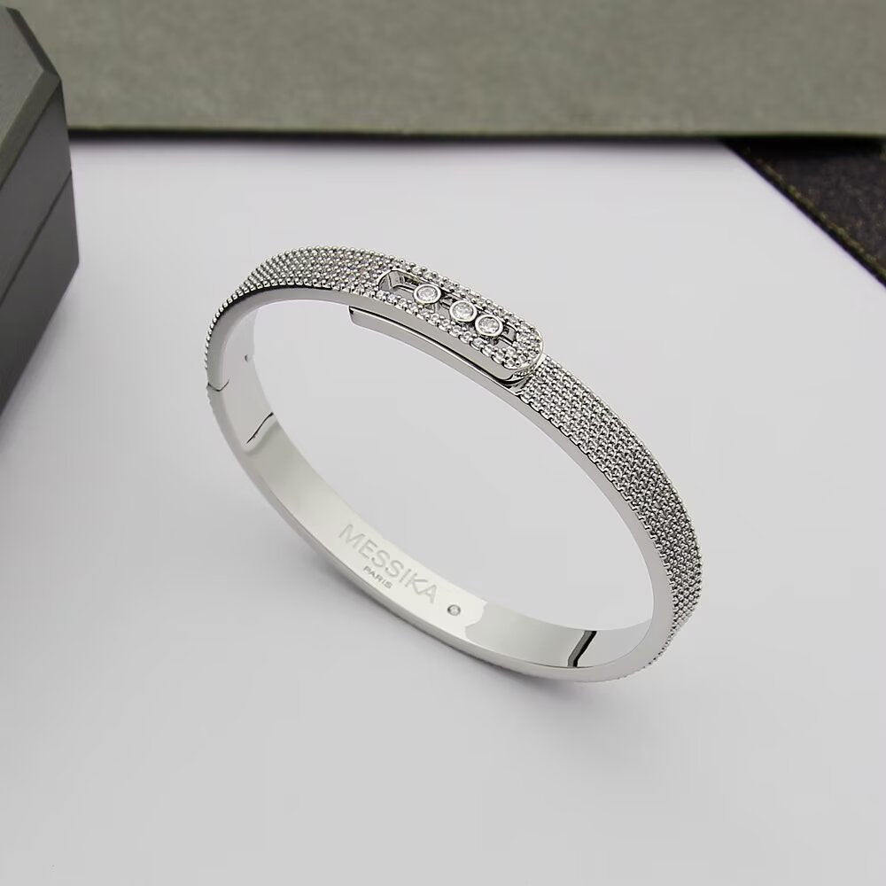 [LORA] Move Noa Full Pavé Diamond Bangle Bracelet